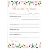 All About My Mom Mother's Day Printable by LittleSizzle