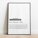 Ambition Definition Print Instant Download