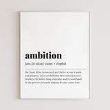 Ambition Definition Print Instant Download by LittleSizzle