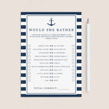 anchor bridal shower game instant printable