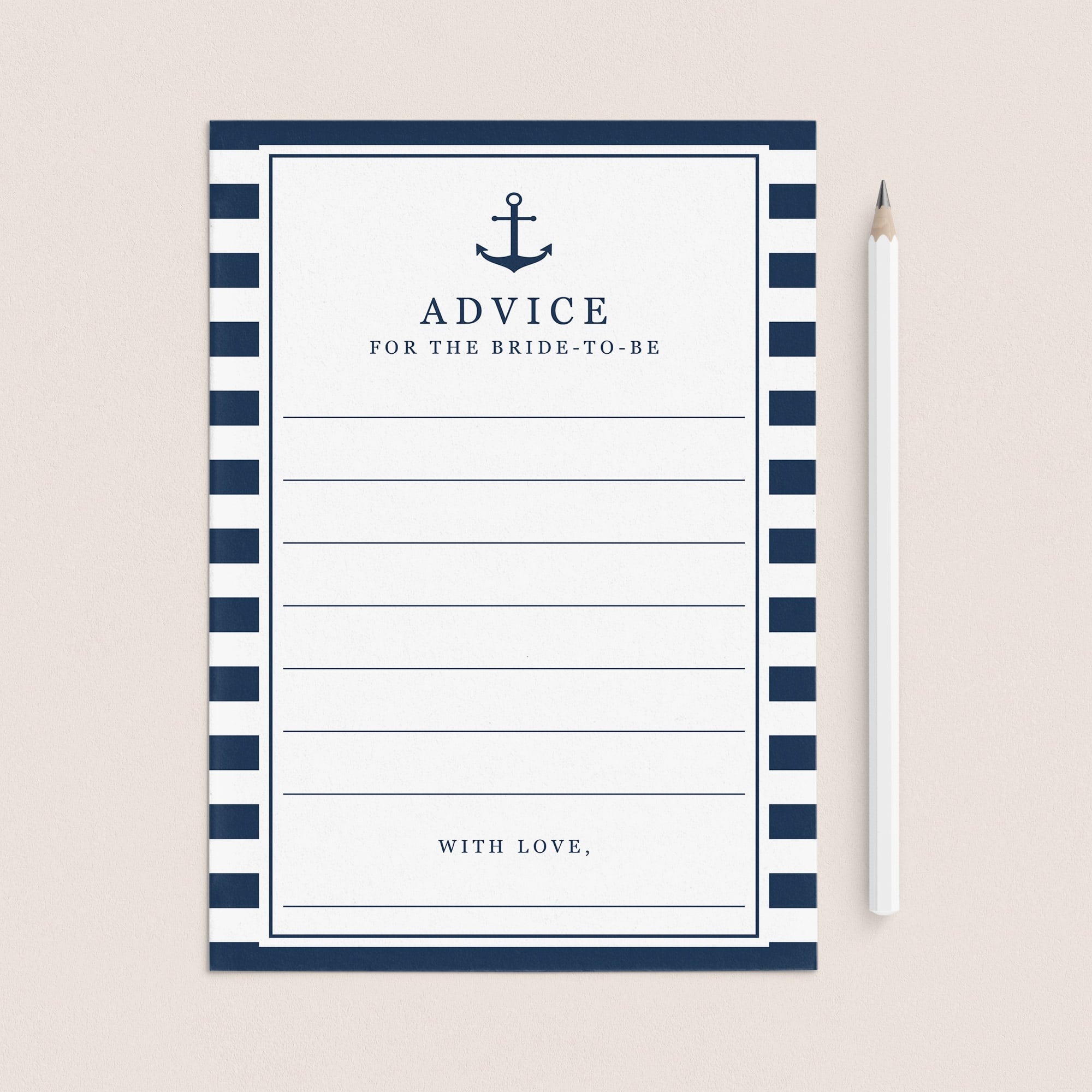 nautical bridal shower advice cards printable by LittleSizzle