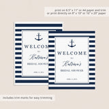 Nautical Bridal Shower Bundle Complete Instant Download