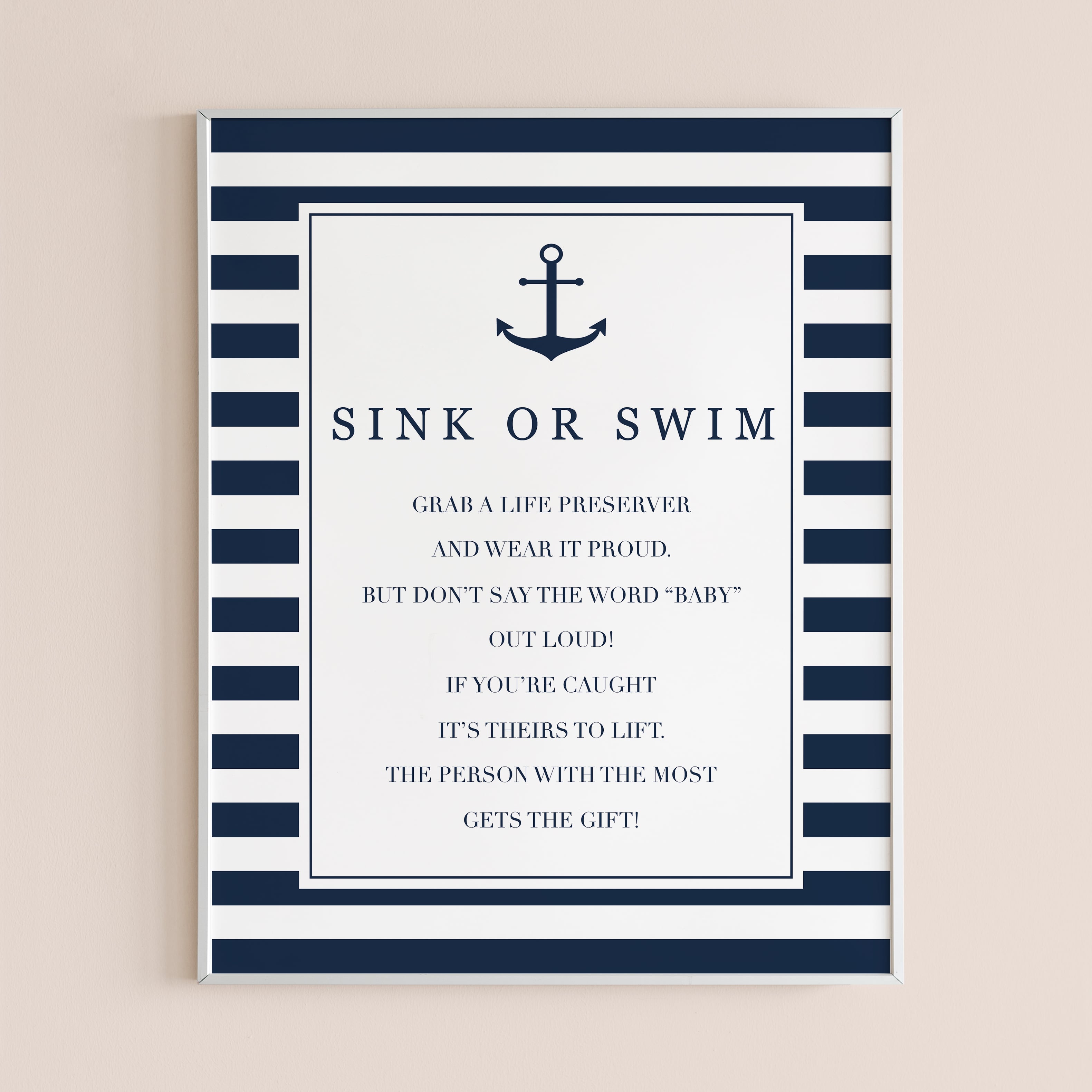 Instant download sink or swim dont say baby table sign by LittleSizzle