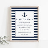 sink or swim sign for beach bridal shower games