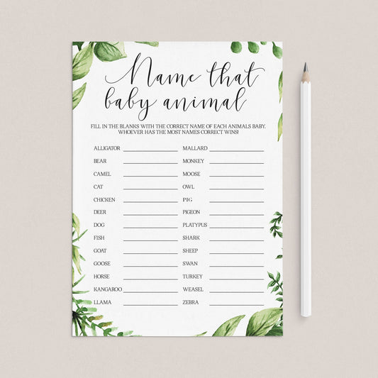 Name that baby animal baby shower game answers download by LittleSizzle