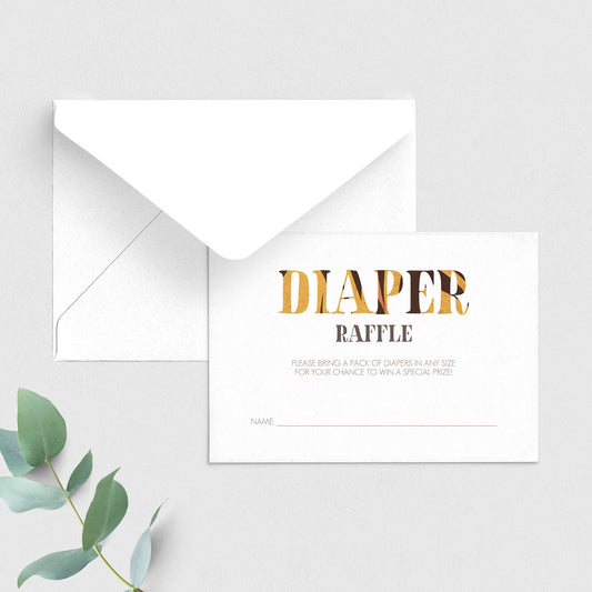 Printable Baby Raffle Cards With Animal Print by LittleSizzle