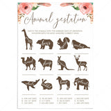 Animal Gestation Girl Baby Shower Game Printable by LittleSizzle