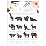 Tropical Baby Shower Game Animal Gestation Printable by LittleSizzle