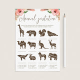 Animal gestation baby shower games bundle by LittleSizzle