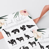 Tropical Baby Shower Game Animal Gestation Printable