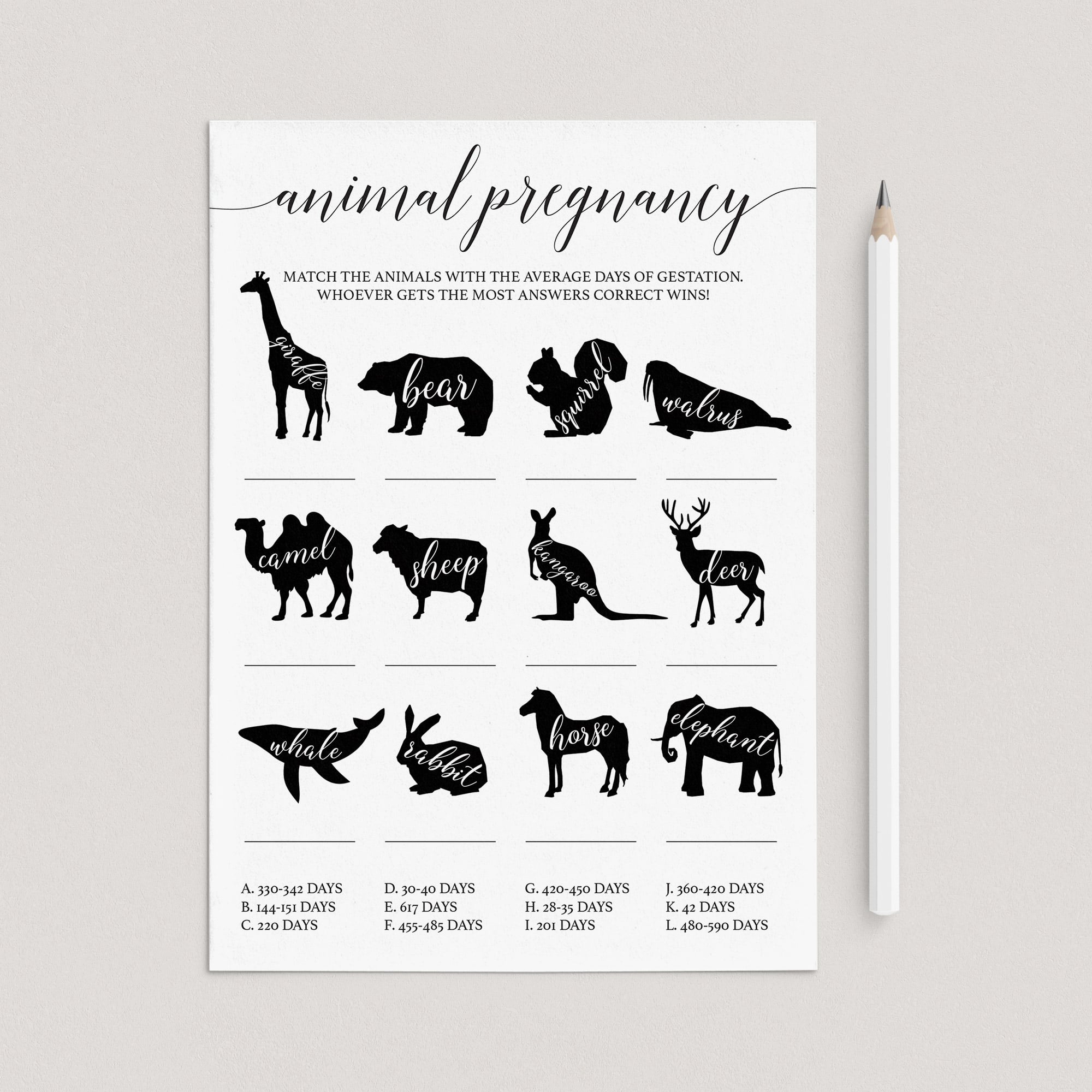 Black and white baby animals game by LittleSizzle