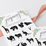 Animal Pregnancy Game Gender Neutral Baby Shower