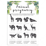 Eucalyptus Baby Shower Animal Gestation Game by LittleSizzle
