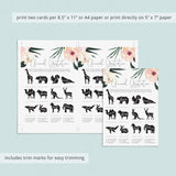 Tropical Baby Shower Game Animal Gestation Printable