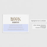 Zebra baby shower book request card download by LittleSizzle