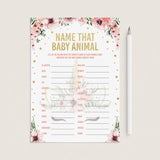 Printable baby shower animal game answer sheet by LittleSizzle