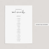 Word Scramble Birthday Game for All Ages Printable