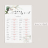 Modern Chic Baby Shower Game Printable Name That Baby Animal
