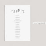 Minimalist Emojis Game for Wedding Shower Printable