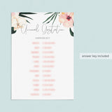 Tropical Baby Shower Game Animal Gestation Printable