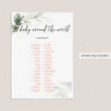 Elegant Baby Shower Game Baby Around The World Printable