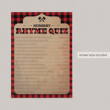 Boy Baby Shower Game Package with Buffalo Plaid Pattern