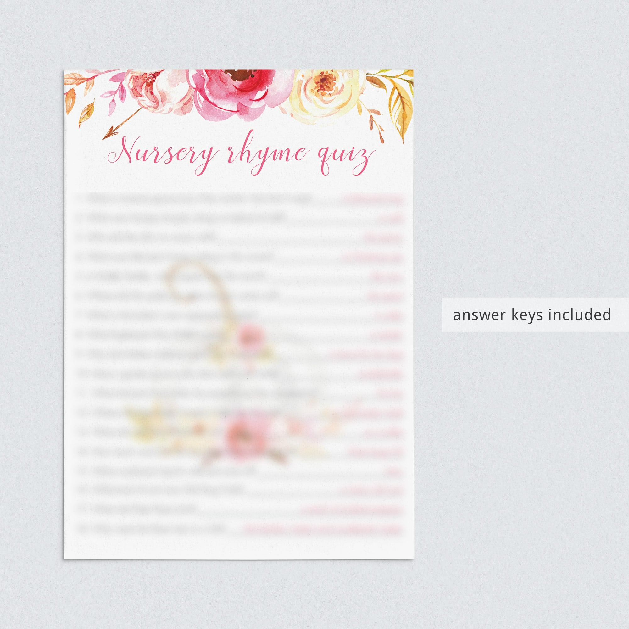 Fall season baby shower games instant download by LittleSizzle