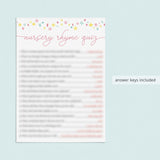 Instant download baby girl shower games with pink and yellow hearts by LittleSizzle