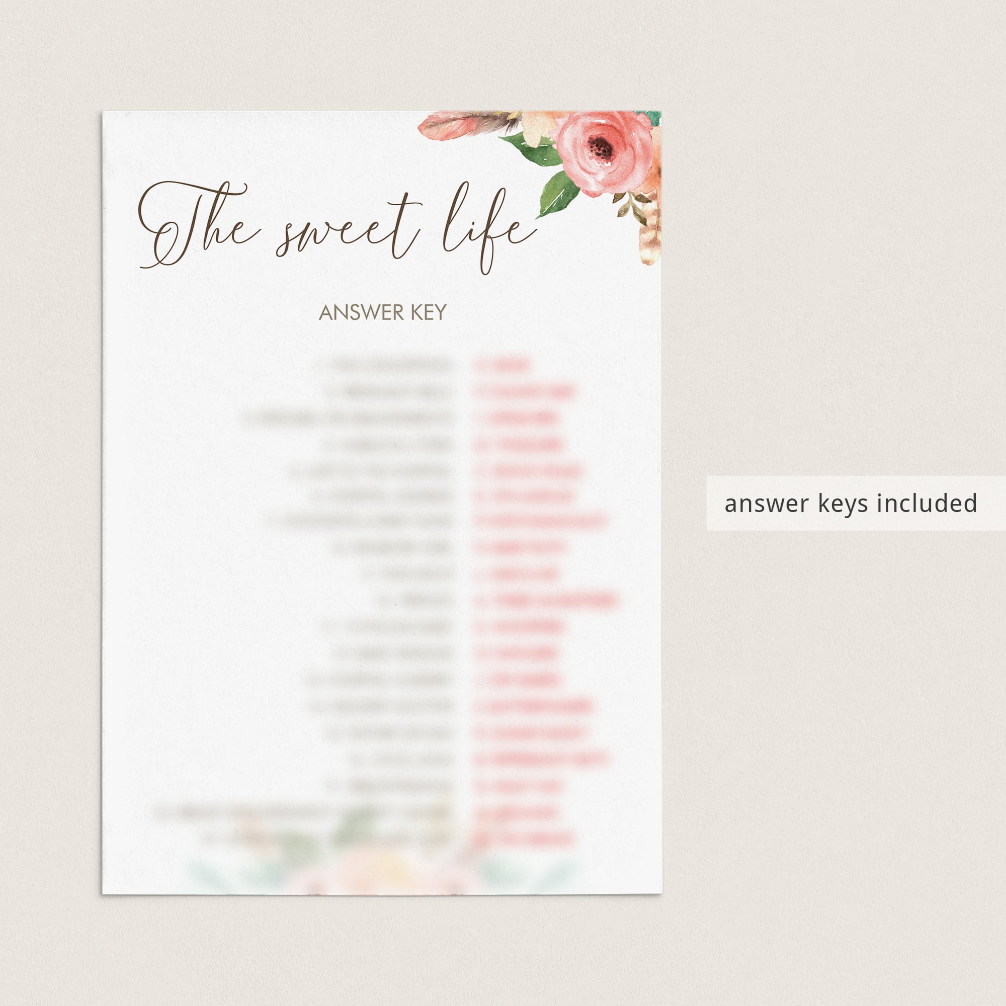 baby shower games with answer keys by LittleSizzle