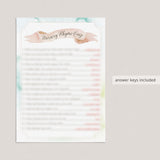 Watercolor Baby Shower Games Package of 4 Printables