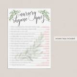 Greenery Baby Shower Games Package with 8 Popular Games