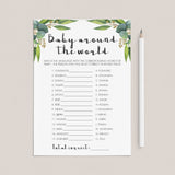 Baby around the world game for botanical baby shower by LittleSizzle