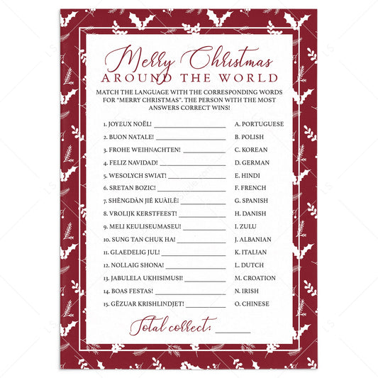 Fun Christmas Language Game Instant Download by LittleSizzle