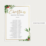 Gold and Greenery Christmas Games Bundle Printable