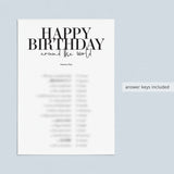 Born in 1933 92nd Birthday Party Games Bundle For Men