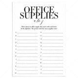 Office Supplies A To Z Game Printable by LittleSizzle