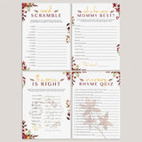 Fall baby shower games bundle printable by LittleSizzle