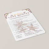 Fall Wedding Shower Game Movie Love Quotes Match