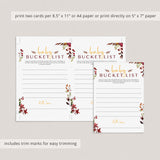 Printable Baby Bucket List Cards Burgundy and Gold