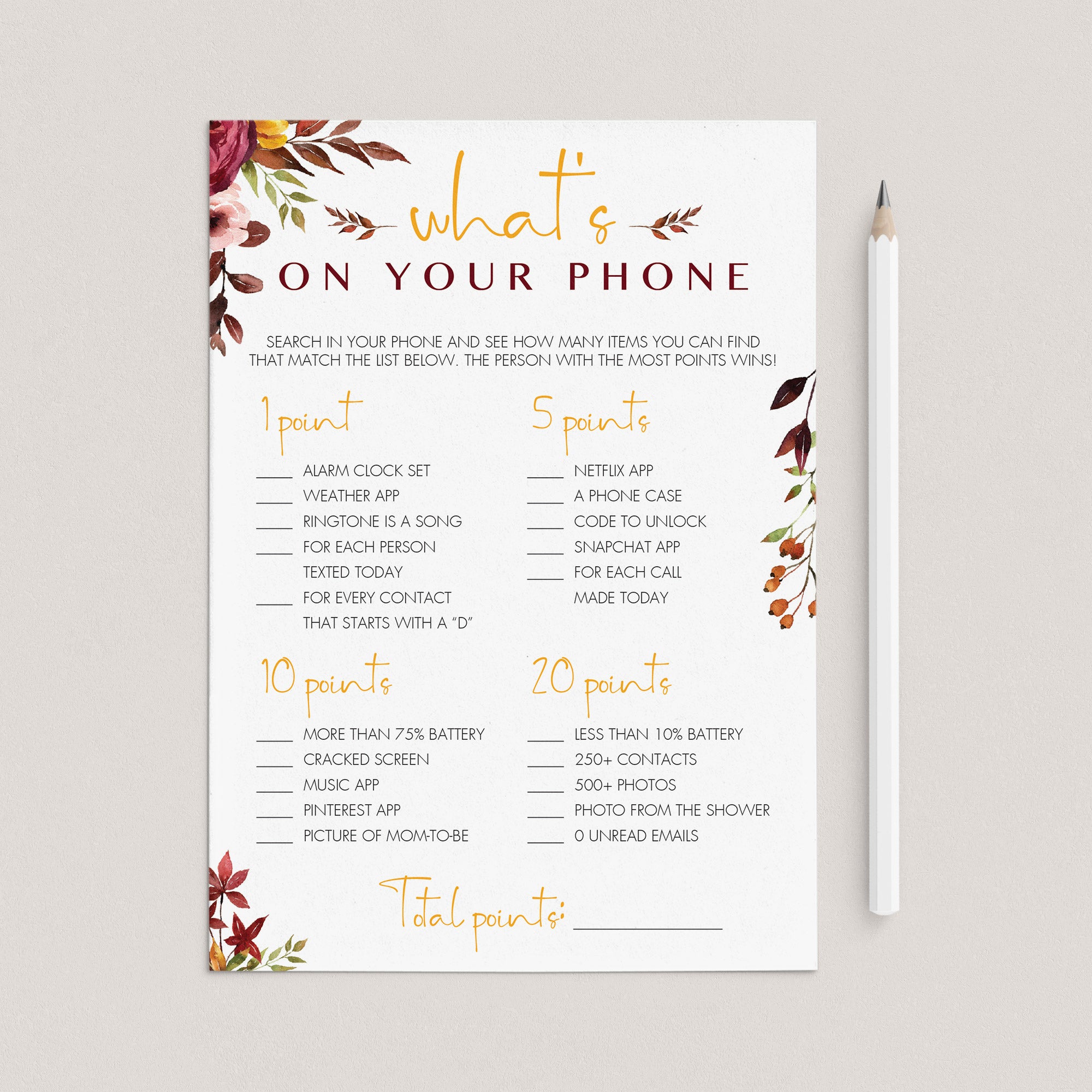 Bohemian Baby Shower Ideas What's On Your Phone by LittleSizzle