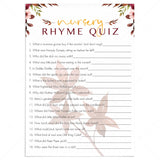 Fall baby shower nursery rhyme game printable by LittleSizzle