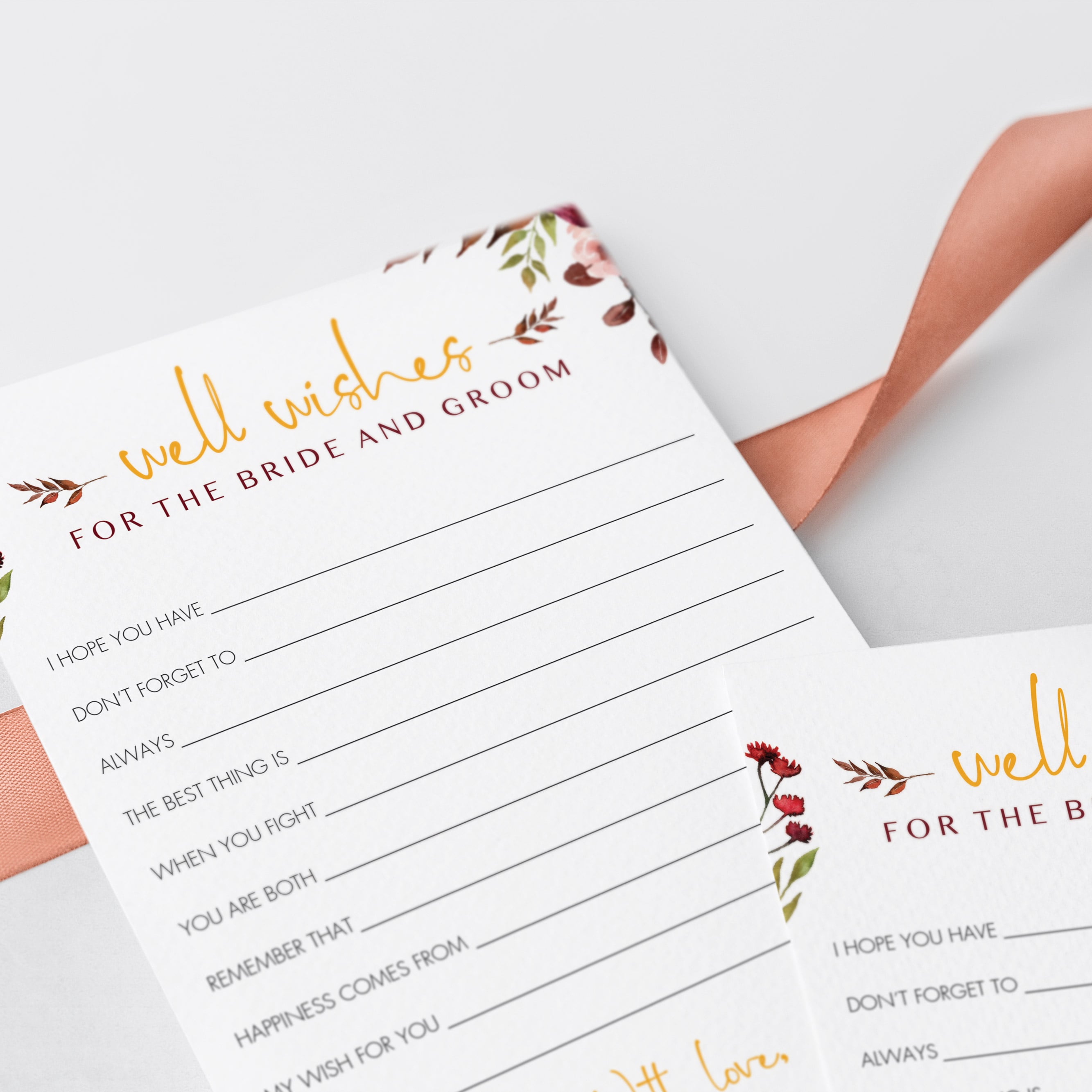 Wishes for the bride and groom cards red flowers by LittleSizzle
