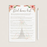 Boho Baby Shower Ice Breaker Game Daddy Knows Best by LittleSizzle