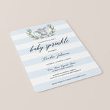 Elephant Baby Sprinkle Invitation Template for Boy