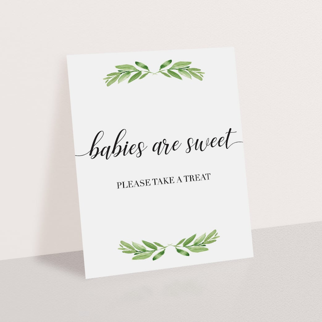 Babies are sweet table sign greenery by LittleSizzle