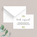 Editable baby library request card with watercolor leaf by LittleSizzle