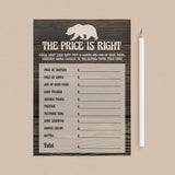 Baby price right game printable for woods shower by LittleSizzle