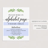 Greenery Baby Shower Activities Printable Table Signs