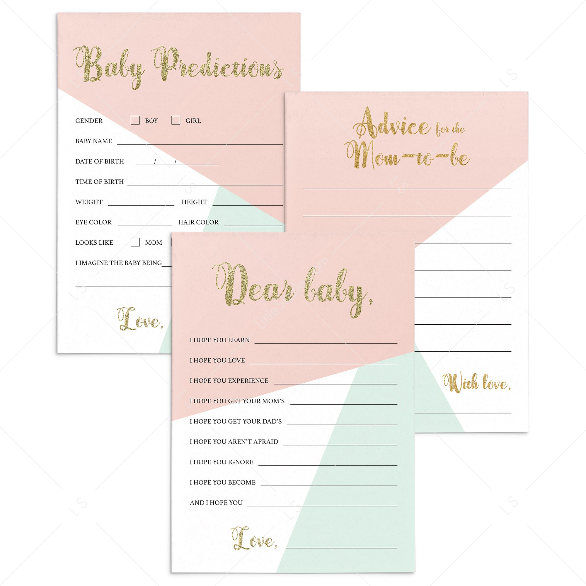 Printable Baby Shower Girl Games by LittleSizzle