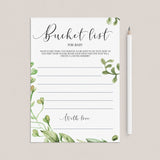 Greenery baby shower keepsakes printable by LittleSizzle